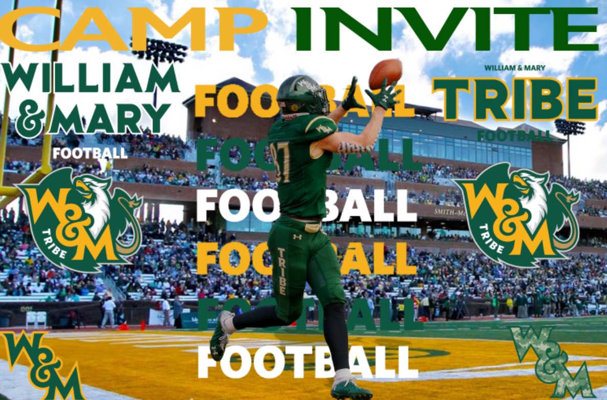 ChristianRay06's tweet image. Blessed to receive a camp invite from William and Mary❗️❗️❗️