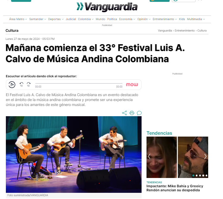 #UISenMedios ¡HOY! Te esperamos en el primer día de nuestro 33 Festival Luis A. Calvo de Música Andina Colombiana. 💚

Más detalles aquí 👇
acortar.link/Z0KNvc