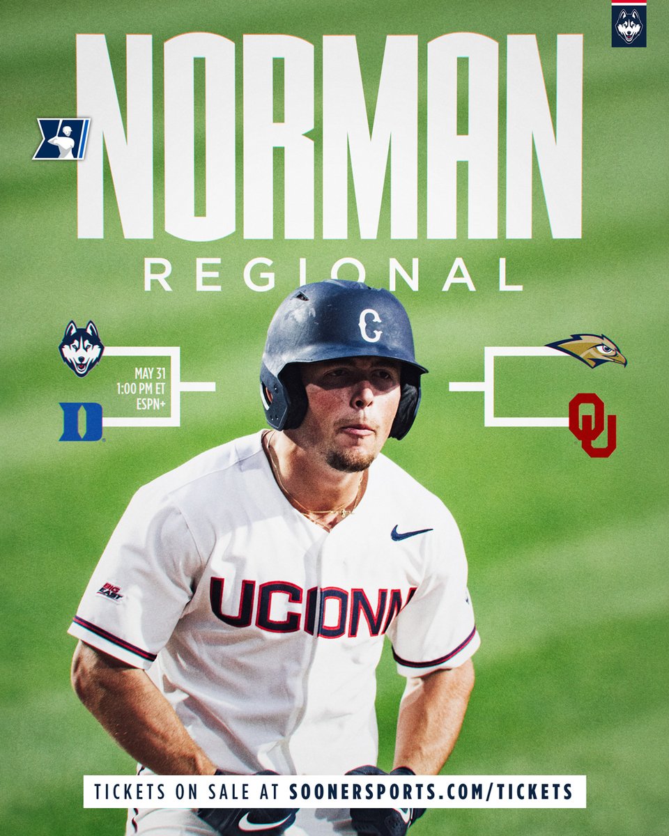 UConn Huskies (@uconnhuskies) on Twitter photo See you in Norman, UConn Nation!
<a href="/UConnBSB/">UConn Baseball</a> begins the #RoadToOmaha this Friday vs. Duke.
🎟️ uconnhuski.es/bsb-regionals See you in Norman, UConn Nation!
<a href="/UConnBSB/">UConn Baseball</a> begins the #RoadToOmaha this Friday vs. Duke.
🎟️ uconnhuski.es/bsb-regionals