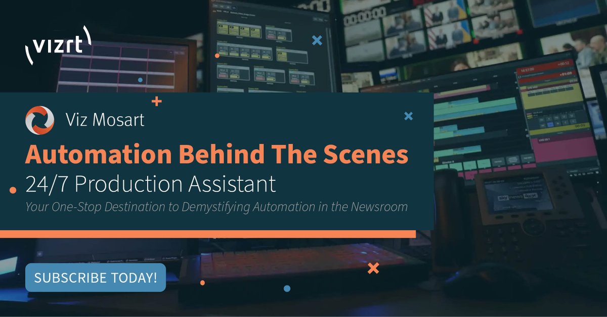 vizrt's tweet photo. There's a growing buzz around studio automation. ⚡
Is it real or just hype? 🤔
Subscribe to our insightful new email series where we're demystifying automation in broadcasting! ✨ https://t.co/Ou4GZD2ulw
#StudioAutomation #BroadcastInnovation #MoreStoriesBetterTold https://t.co/k02sQ5WwF7