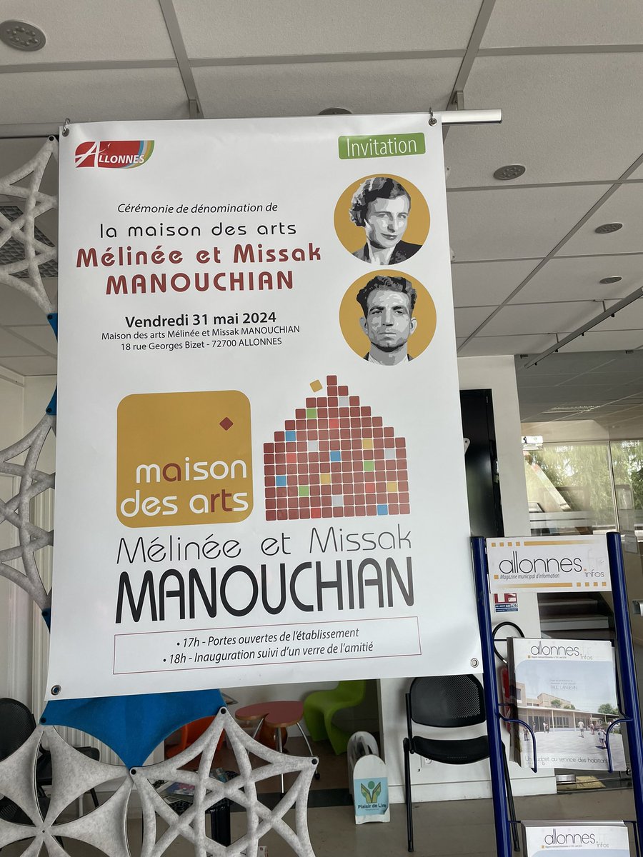 Gilles Leproust (@gillesleproust) on Twitter photo Un beau moment ce vendredi <a href="/VAllonnes/">Ville d’Allonnes</a> avec la dénomination de la maison des arts « Mélinée et Missak Manouchian » ainsi que l’auditorium « <a href="/ZahiaZIOUANI/">Zahia Ziouani</a> « en présence de l’ambassadrice <a href="/armembfrance/">Ambassade d'Arménie</a> du sénateur <a href="/OuzouliasP/">Pierre Ouzoulias</a> <a href="/lemainelibre/">Le Maine Libre</a> <a href="/OuestFrance72/">Ouest-France 72</a> <a href="/CoopEluesCRC/">Coopérative des Élu·e·s CRC</a> <a href="/humanite_fr/">L'Humanité</a> Un beau moment ce vendredi <a href="/VAllonnes/">Ville d’Allonnes</a> avec la dénomination de la maison des arts « Mélinée et Missak Manouchian » ainsi que l’auditorium « <a href="/ZahiaZIOUANI/">Zahia Ziouani</a> « en présence de l’ambassadrice <a href="/armembfrance/">Ambassade d'Arménie</a> du sénateur <a href="/OuzouliasP/">Pierre Ouzoulias</a> <a href="/lemainelibre/">Le Maine Libre</a> <a href="/OuestFrance72/">Ouest-France 72</a> <a href="/CoopEluesCRC/">Coopérative des Élu·e·s CRC</a> <a href="/humanite_fr/">L'Humanité</a>