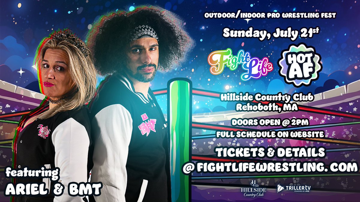 FightLifePW's tweet image. ☀️HOT AF SUMMER FEST TALENT DROP☀️

- Alec Price
- Aiden Aggro
- Ariel &amp;amp; BMT
- Delmi Exo

Sun. July 21st | Rehoboth, MA

🐦 Early Bird Price Ending SOON!
🚫Front Row VIP SOLD OUT
⚠️2nd Row VIP 50% SOLD OUT
🔗 FightLifeWrestling.com

More Details ↗️