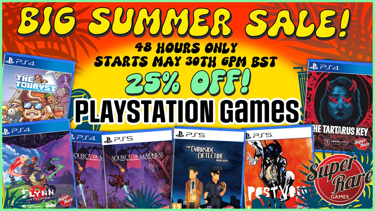 GET 25% OFF PLAYSTATION TITLES Never before discounted PS titles! Don't miss out this Thursday @ 6pm BST👇 superraregames.com