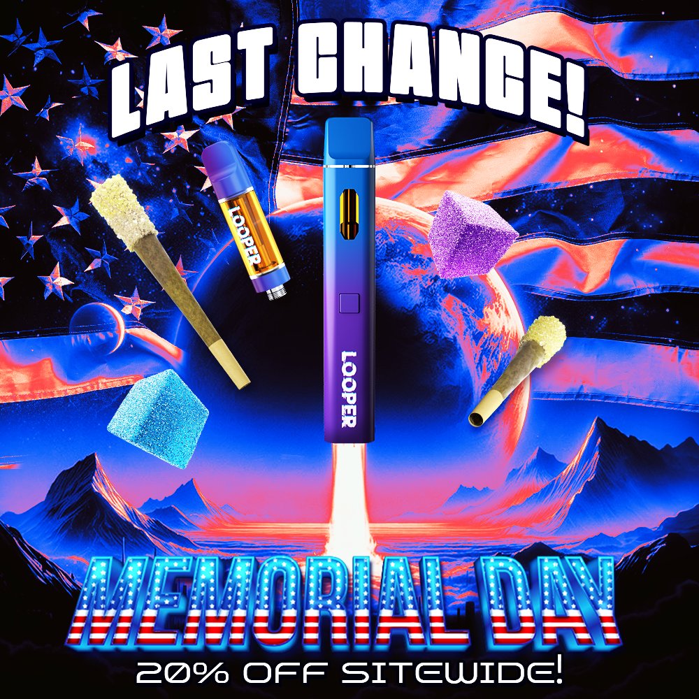 Today is your last chance to take advantage of our Memorial Day Sale! 20% off site wide! Don't miss out! Looperverse.com