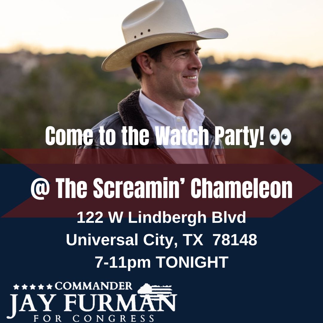 Sending out a very warm invitation to ALL CD-28. Love to have you join us tonight at the watch party!!! (There will be some awesome food trucks, too!) And please, GO VOTE! Polls close at 7pm. Locations on my website commanderfurman.com _____________________________