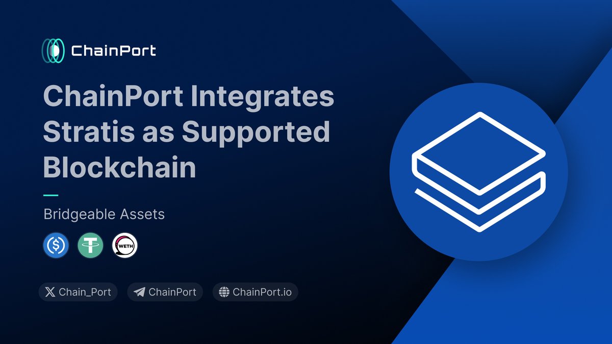 New chain integration alert! ⚡️ ChainPort now supports @stratisplatform, an L1 chain incorporating zkSync's L2 scaling technologies, designed for high-security and scalable DeFi and gaming use cases. Experience advanced interoperability ⤵️ chainport.io/blog/chainport…