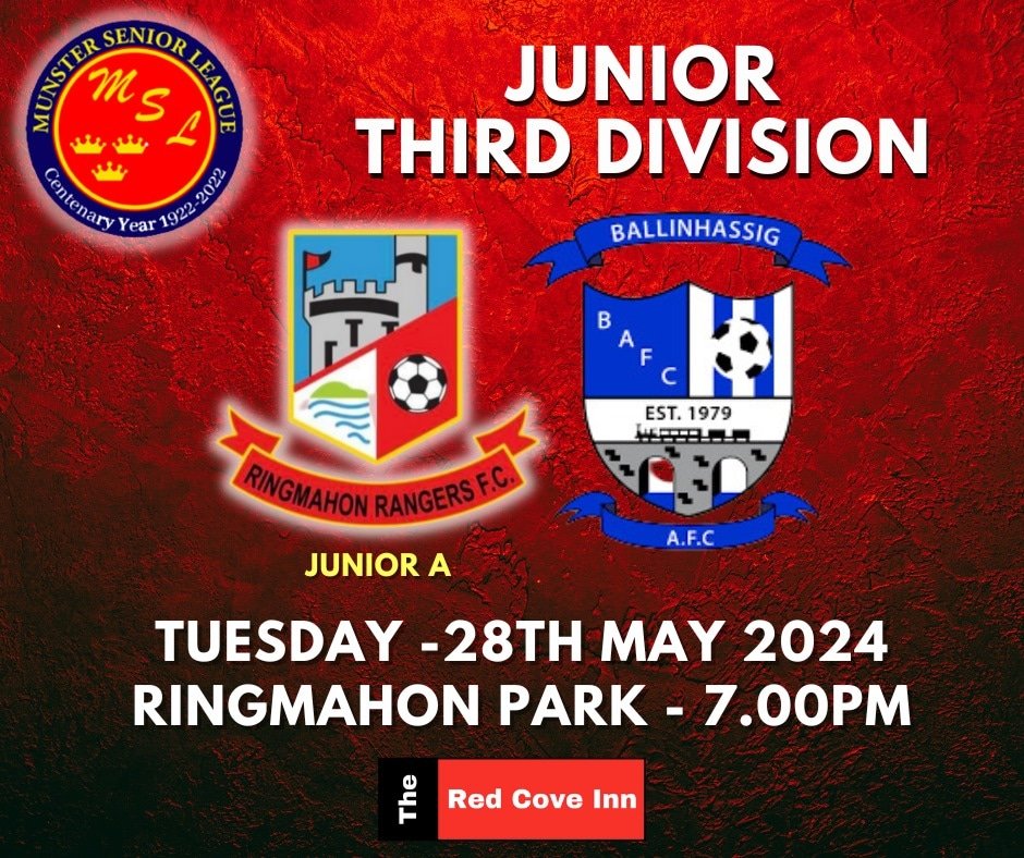 The Junior-A side have brought the league down to the final game of the season following tonights 7-1 win over Ballinhassig.
The lads now play Bandon Thursday night knowing a point will clinch them the title.