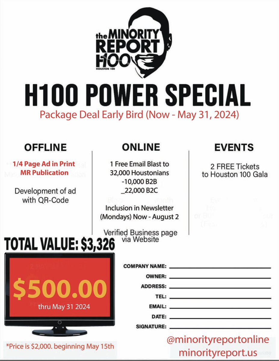 MReportusa's tweet image. H100 Power Special Catch this special while you can ,and let us grow your Minority Owned Business!