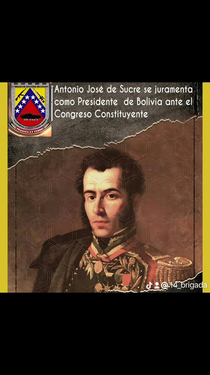 🗓️ #28MAY || Tal día como hoy, pero en el año de 1826, Antonio José de Sucre fue juramentado por el Congreso Constituyente de Bolivia, como presidente provisional de la Nación Bolivariana. El gran Mariscal de Ayacucho logra liberar el territorio del Alto Perú.