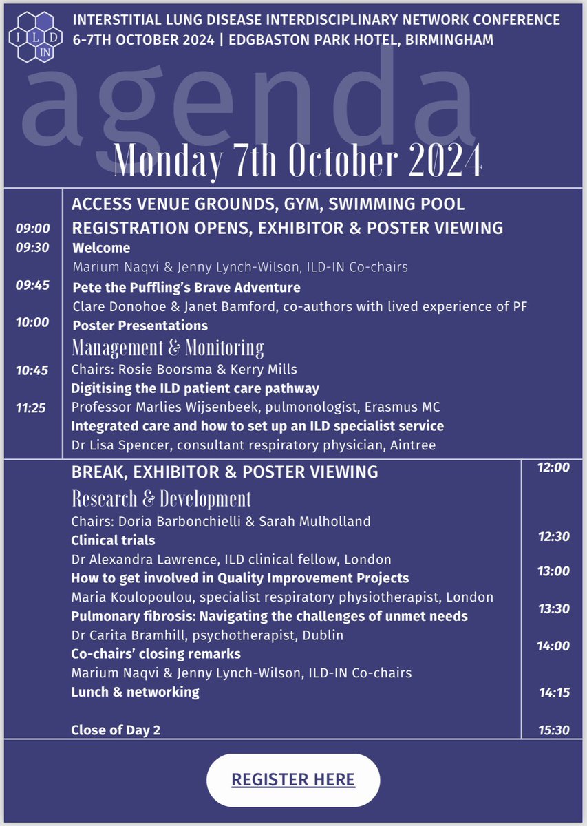 ILD-IN (@ild_inn) on Twitter photo ๐ฃILD-IN ANNUAL CONFERENCE REGISTRATION IS LIVE ๐ฃ
๐๏ธ 6-7th October 2024
๐ Edgbaston Park Hotel, Birmingham
๐ฉโ๐ผ๐จโ๐ผ For all with an interest/role in #ILD
Come and join us for a fantastic learning and networking event. Register now for early bird rates: ild-in.org.uk/conference/ ๐ฃILD-IN ANNUAL CONFERENCE REGISTRATION IS LIVE ๐ฃ
๐๏ธ 6-7th October 2024
๐ Edgbaston Park Hotel, Birmingham
๐ฉโ๐ผ๐จโ๐ผ For all with an interest/role in #ILD
Come and join us for a fantastic learning and networking event. Register now for early bird rates: ild-in.org.uk/conference/