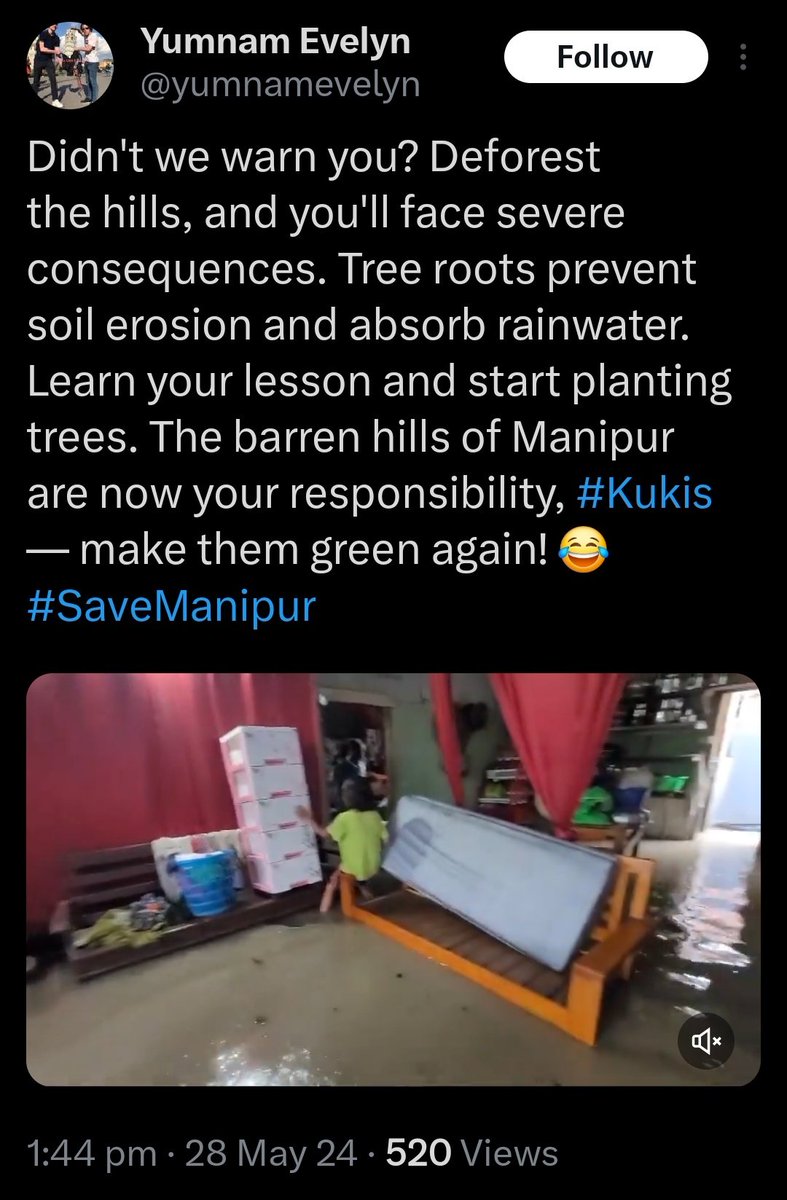 While almost entire NE is in need of humanitarian aid due to cyclone Remal Meiteis are busy burying humanity. Meitei propagandists and intellectuals couldn't draw the difference between natural disaster and propaganda war. @gisa_rose @LaishramDeepika @yumnamevelyn @IndianExpress