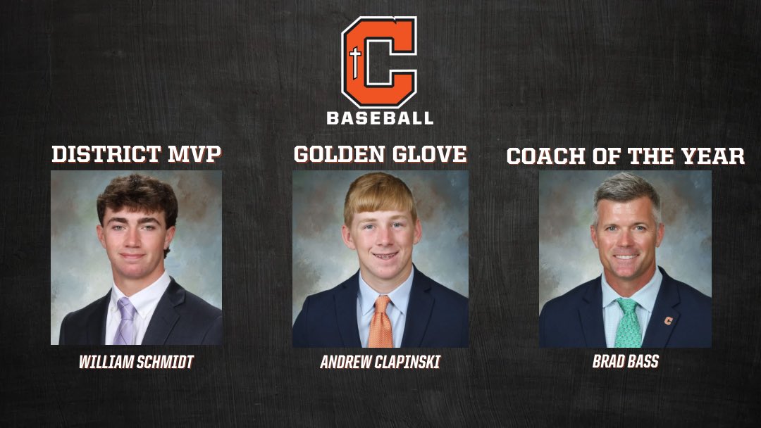 Congratulations to members of the <a href="/CurDogBaseball/">Cur Dog Baseball</a> team named First-Team All-District! 
The Bears also swept the major awards as senior William Schmidt was named District MVP, junior Andrew Clapinski won the Golden Glove, and head coach Brad Bass was named Coach of the Year.