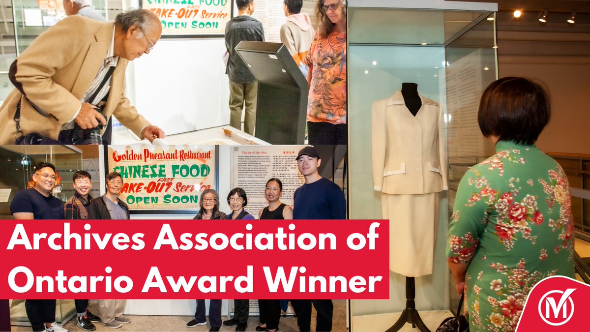 Congratulations to @MarkhamMuseum and York Region District School Board Museum & Archives on receiving a second award for the exhibition Standing in the Doorway: Lived Histories and Experiences of the Chinese Community. The 2024 Archives Association of Ontario, Institutional