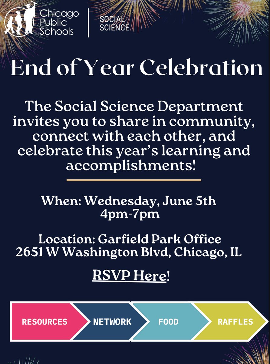 CPS Social Science (@cpssocsci) on Twitter photo Calling all <a href="/ChiPubSchools/">CPS - Chicago Public Schools</a> educators, leaders, and partners please join us for the first-ever #CelebrateCPSSocSci End of the Year Celebration! Enjoy food, giveaways, and evening celebrating culturally responsive education! RSVP: tinyurl.com/mtjss573 Calling all <a href="/ChiPubSchools/">CPS - Chicago Public Schools</a> educators, leaders, and partners please join us for the first-ever #CelebrateCPSSocSci End of the Year Celebration! Enjoy food, giveaways, and evening celebrating culturally responsive education! RSVP: tinyurl.com/mtjss573