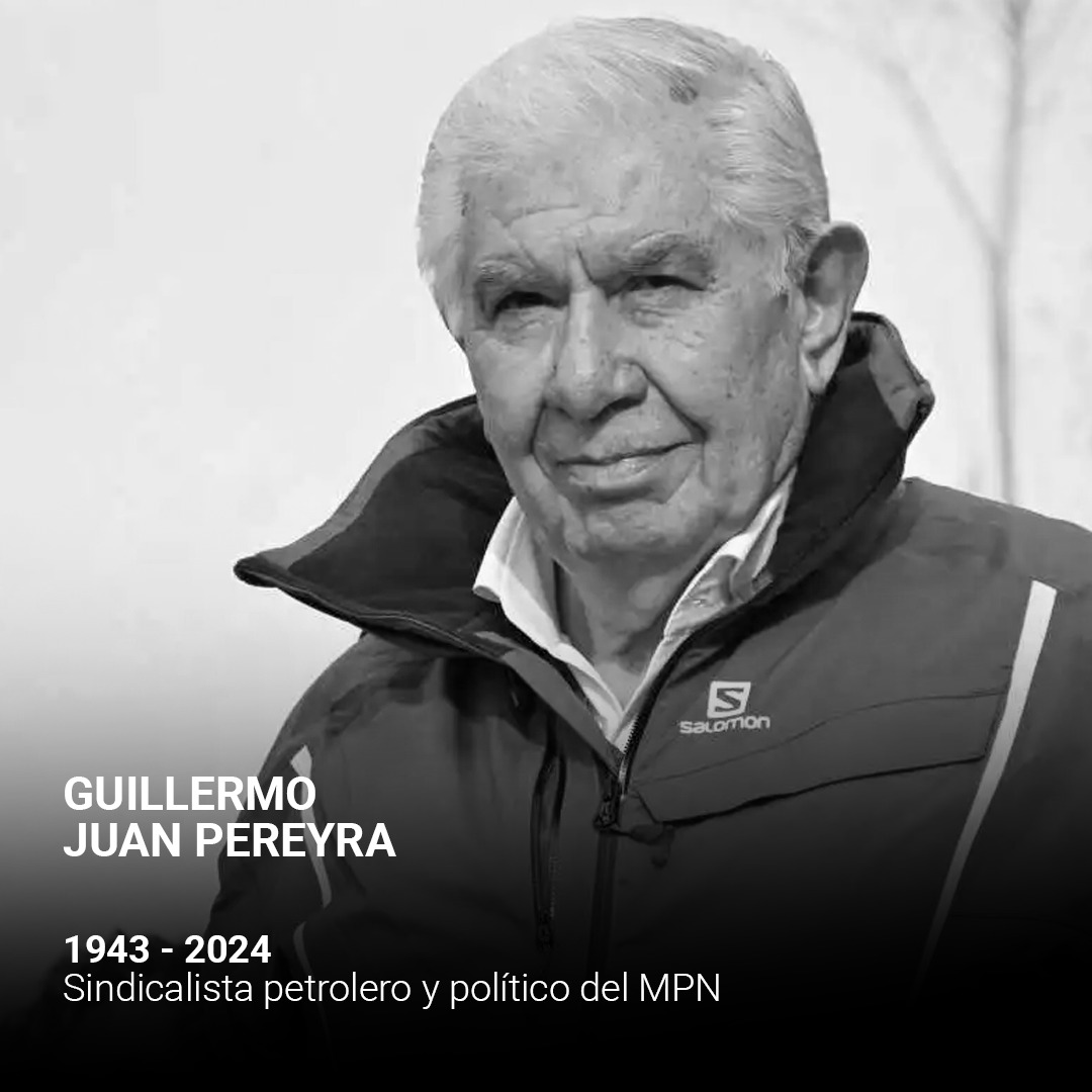 ⚫ Murió #GuillermoPereyra, histórico dirigente del gremio petrolero de #Neuquén.⁣
⁣
Tenía 80 años. Estuvo al frente del sindicato durante 38 años. Fue diputado nacional y senador representando a la provincia.⁣