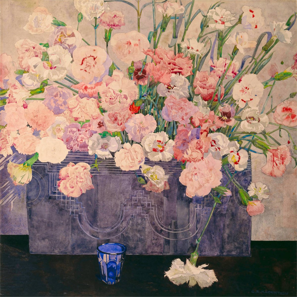 Such beauty ... 'Pinks'. Charles Rennie Mackintosh. c.1923. Order yours: duille.com/pinks Framed or frameless.