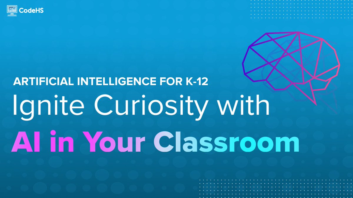 csteachersorg's tweet image. #CSTAPartnerMessage: CodeHS has launched a full suite of AI resources to help educators bring AI Literacy to their classrooms! New AI courses, projects, and professional development are available now at codehs.com/ai. #ReadWriteCode