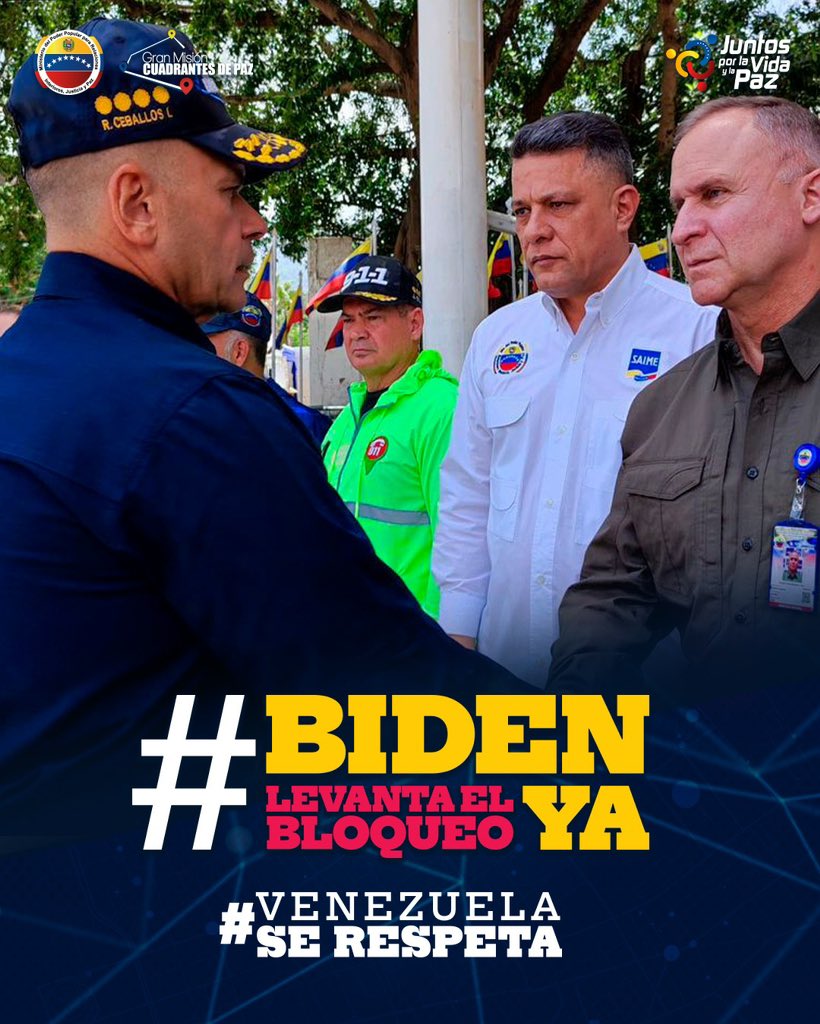🇻🇪 A pesar del bloqueo Venezuela continúa avanzando, resistiendo, renaciendo y revolucionando permanentemente hacia la construcción del estado de bienestar.

A pesar del bloqueo no han podido ni podrán doblegar al pueblo que se reinventó en las dificultades.
#PorLaPazDerogaYa