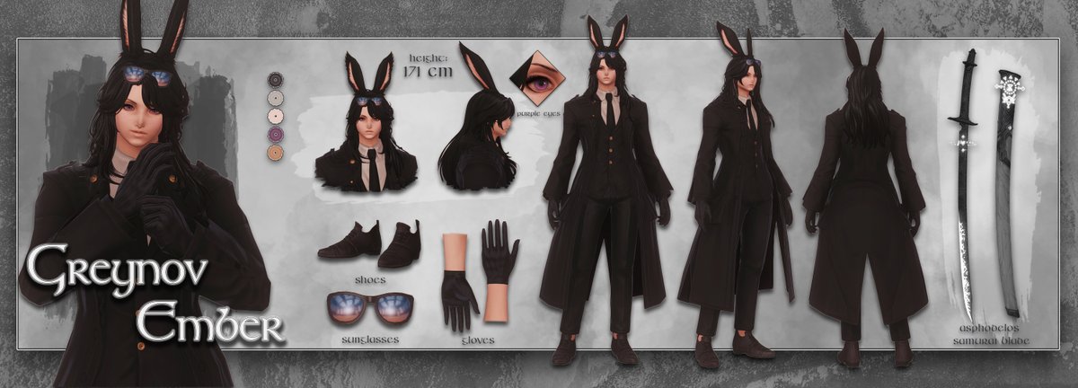 Another character sheet for a friend! 🥰 these are really fun to do!

#EorzeaPhoto #GPOSER #charactersheets