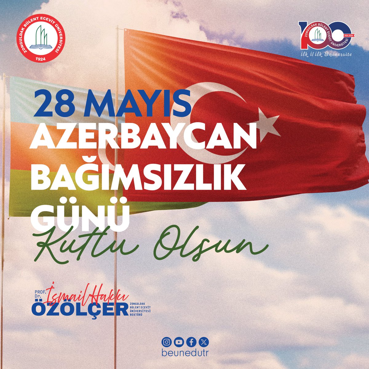 🇹🇷🇦🇿Dost ve kardeş ülke Azerbaycan'ın 28 Mayıs Bağımsızlık Günü kutlu olsun. “Tek Millet, İki Devlet” anlayışıyla her zaman bir ve beraber olmaya devam edeceğiz. @ihozolcer #gelecekburadasekillenir #ilkililküniversite