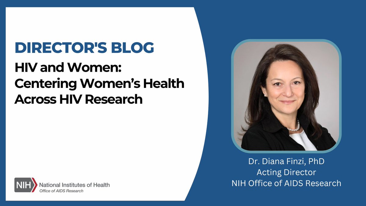 Alongside #NIH partners, OAR and @NIH_ORWH reaffirm a commitment to #HIV and #WomensHealth by highlighting interest in funding #HIVresearch focused on women, girls, and gender-diverse people.

Read more in the latest OAR Director's Blog: go.nih.gov/sScO4z6