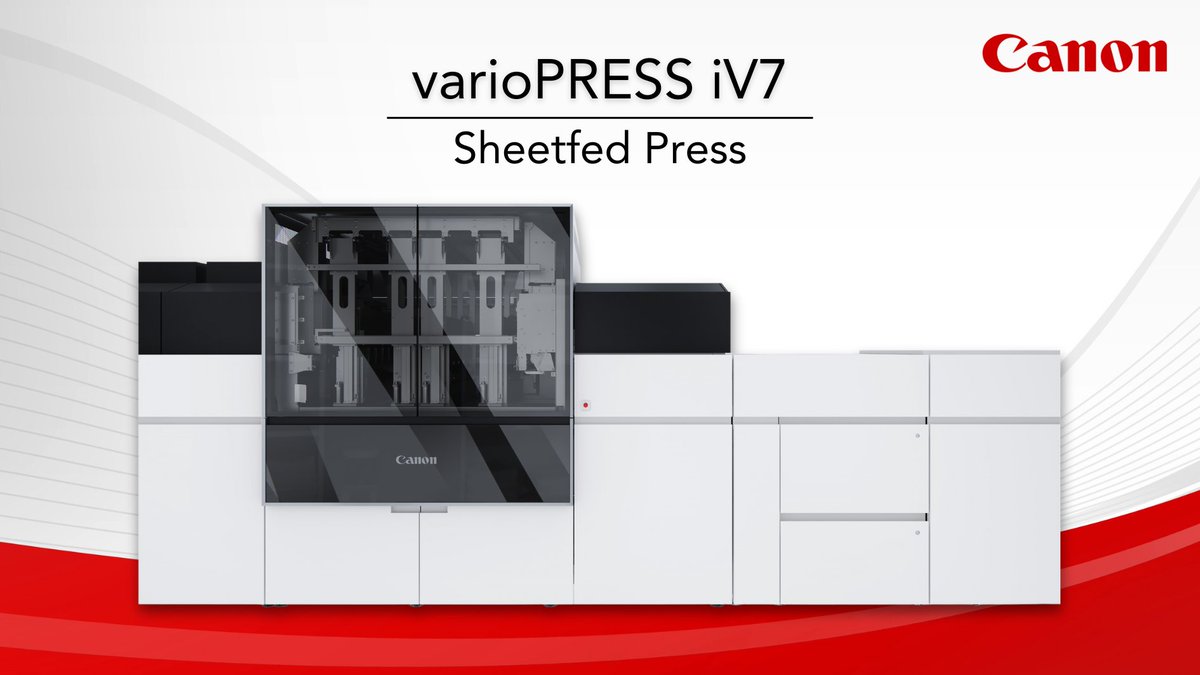 📣ANNOUNCEMENT📣: We are proud to introduce the #varioPRESS iV7 to our production inkjet portfolio as our first entry into the B2 sheetfed inkjet press market. Learn more: canon.us/4aTCtsd