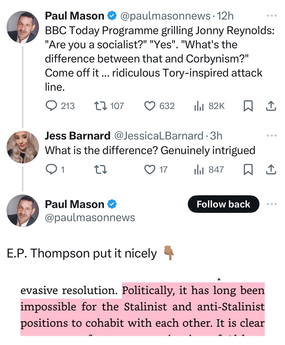 Having a party’s national executive committee not only impose parliamentary candidates but actually be the candidates themselves is now ‘anti-Stalinism’. Remember that Jess Barnard is in her 20s - and Joseph Stalin died in 1953. 🦇 💩