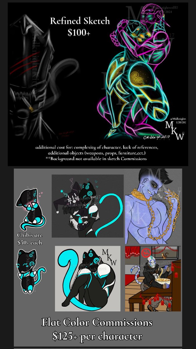 MidknightKitten's tweet image. Commission Info and Prices.
If you have any questions please message me.
Please make sure to read the Comm info.