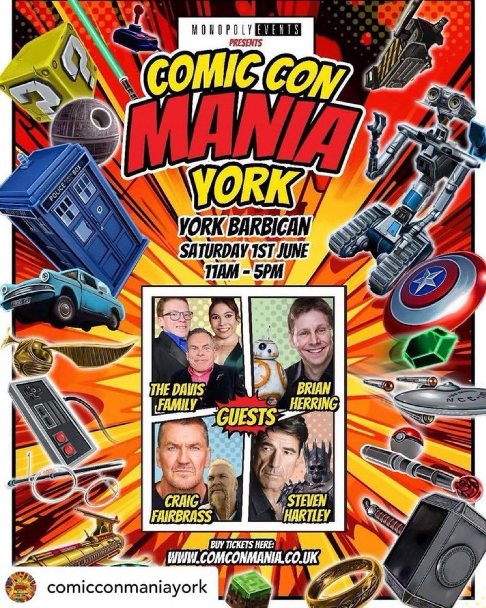 I will be in the beautiful town of York this Saturday at the Comic con - pop by Say hello! If you’re a fan of “One Piece” - “Rise of the Footsoldier”- “Call of duty Modern Warfare” and many more 👊💥💪🎥