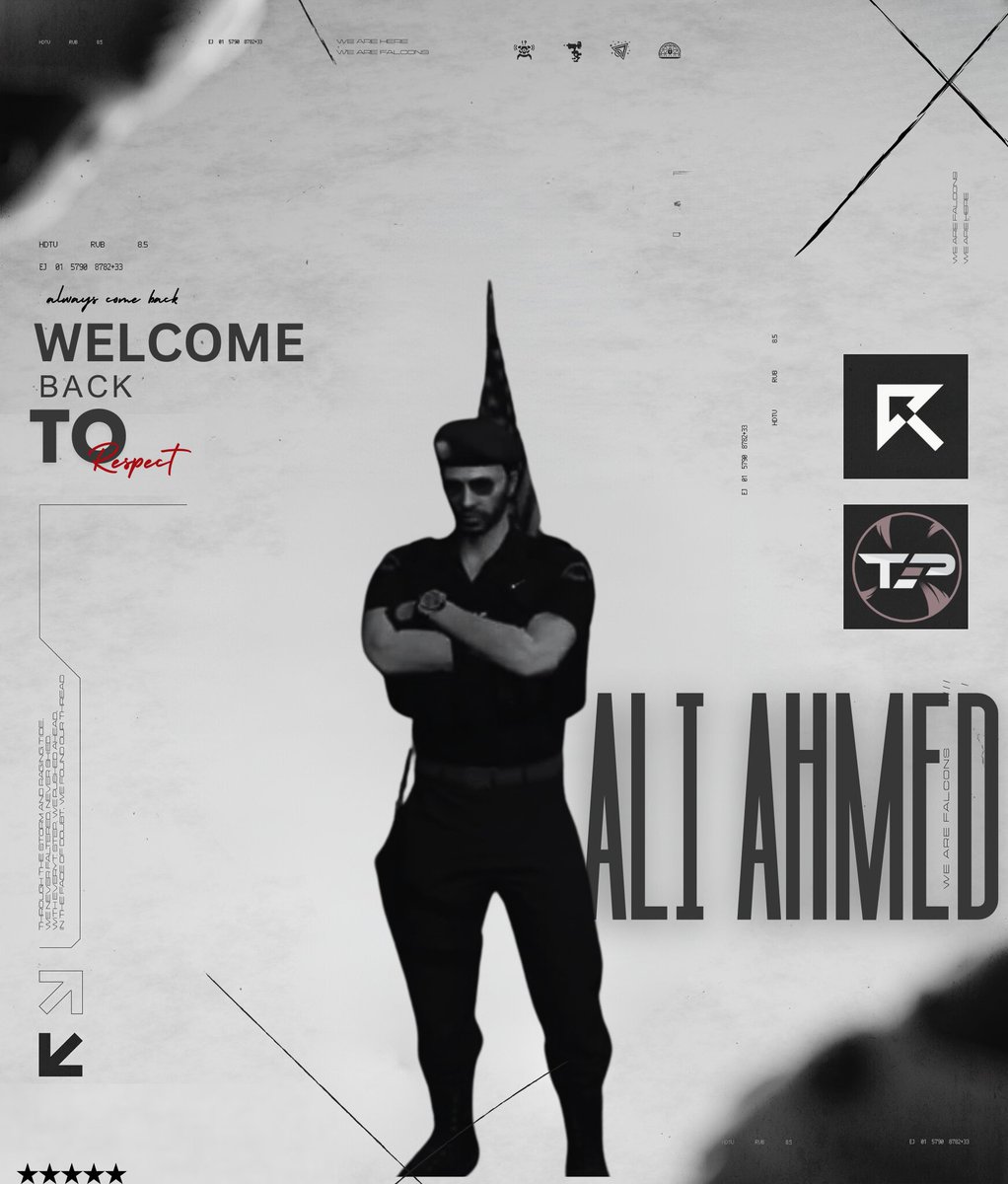 رجوع العقيد علي احمد الي ريسبكت 
ولكم باك يا اسطوره <a href="/TeamPls_/">TeamPls</a> 
رايكم بالتصميم ؟ <a href="/Resspect_RT/">Respect | ريسبكت</a>