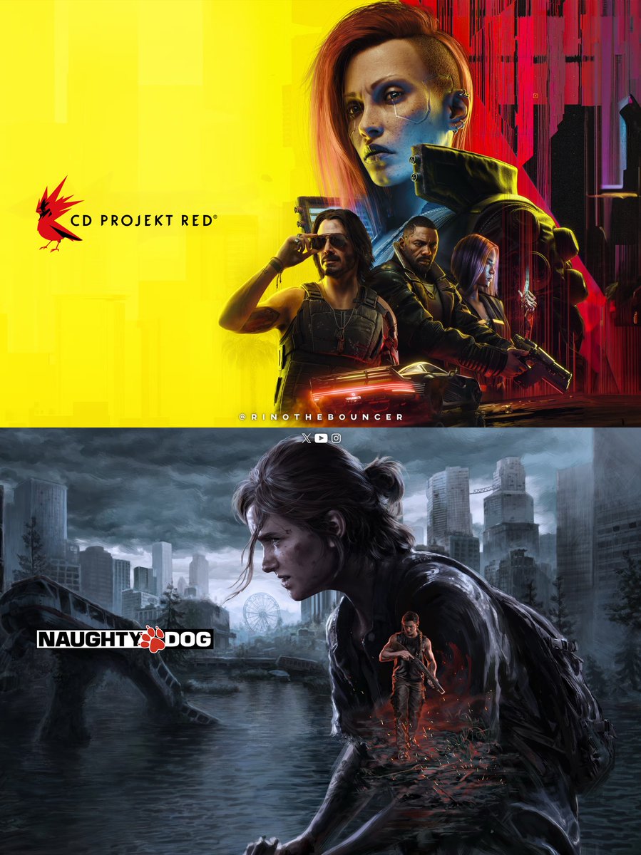 Two studios with two major prominent IPs in the last 15 years🚀 ✅CD Projekt RED (Cyberpunk 2077 and The Witcher) ✅Naughty Dog (Uncharted and The Last of Us) Which one is a better studio for you? Let’s go!😎 #PlayStation #Gaming