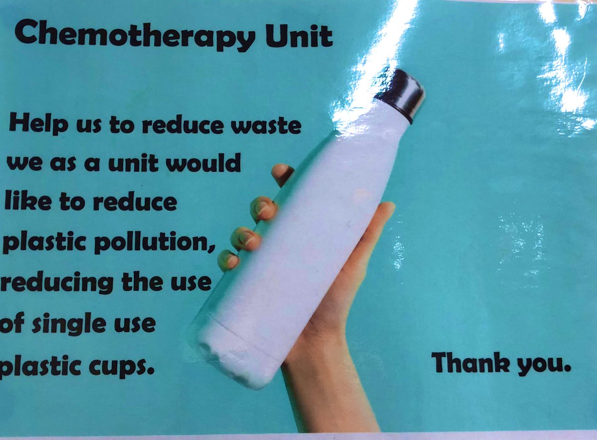 Fab #ImprovingTogether catch up with our #CountyChemoUnit Inspired by the sustainability training session they’ve stopped disposable plastic cup use encouraging patients & staff to bring in refillable cups; introduced a ‘cocktail’ hour promoting a hydration focus time for all👏💙