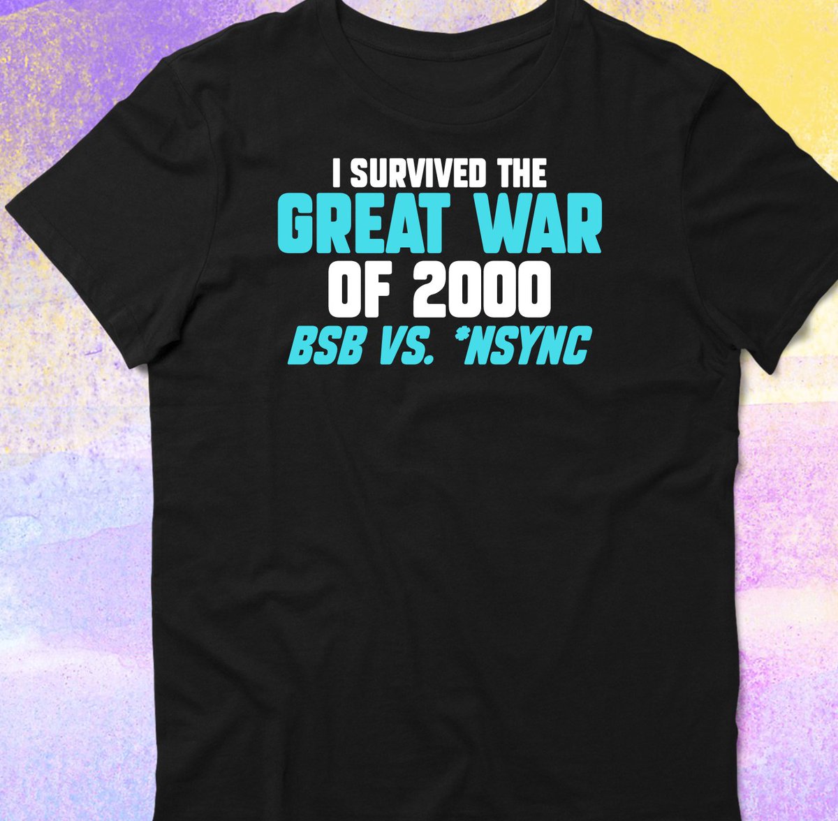 BSBFangirls's tweet photo. Gear up for a nostalgic summer with our 'I Survived The Great War of 2000: BSB vs. NSYNC' t-shirt! Who was your ultimate favorite boyband? 📷📷
https://t.co/82UWrNkkw8
#SummerVibes #ThrowbackTee #SmallBusinessOwner #BackstreetBoys #NSYNC #2000 #BoyBands #PopMusic #PopMusicMerch