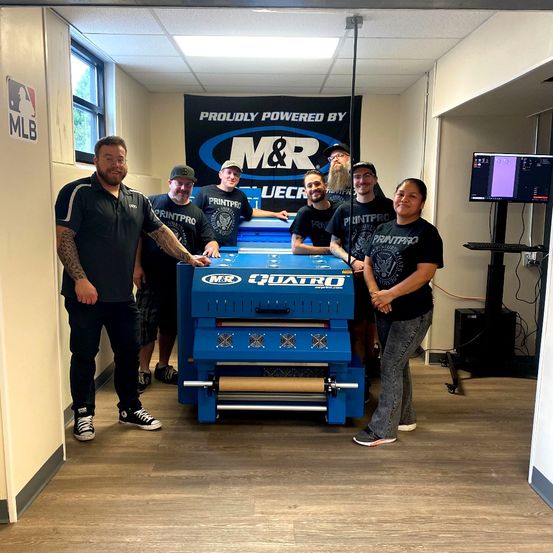 Looking for a direct-to-film solution with outstanding technical support, high-quality components, and consumables, the M&R QUATRO™ DTF checks every box. For more details visit bit.ly/dtfquatro #QUATRODTF #MRBlueCrew #DTFtransfers #DTFprinter