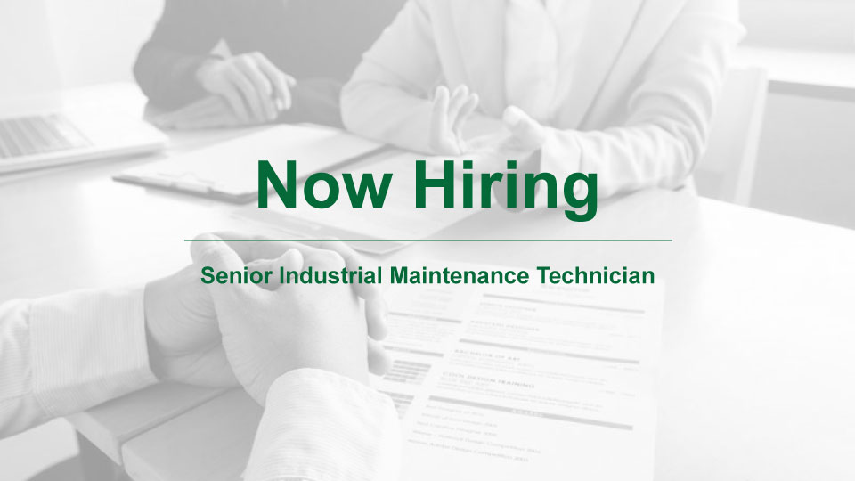 Join our team!

Abrisa Technologies is looking for a Senior Industrial Maintenance Technician. Check our Career Center for more information.

abrisatechnologies.com/about/careers/