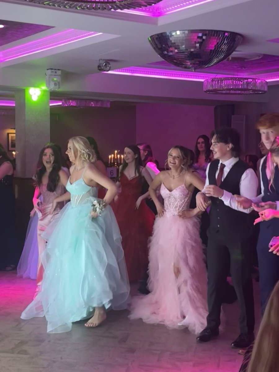 CathkinHigh's tweet photo. Class of 2024 celebrating their prom tonight. Dinner was wonderful and the dancing shoes are on now. https://t.co/tra6qSrUWG