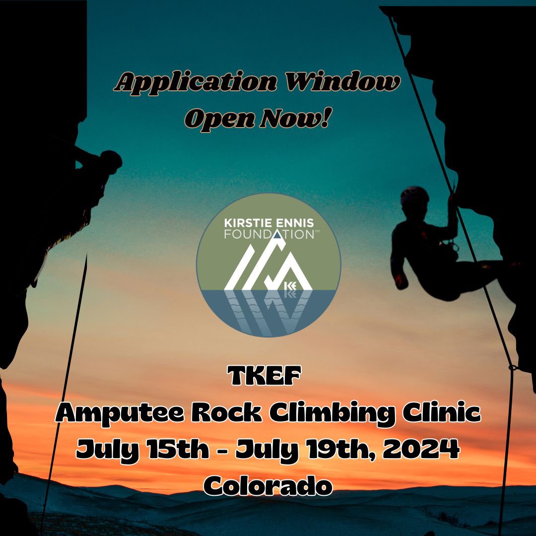 TweetTKEF's tweet photo. Amputees-Come rock climb with @KirstieEnnis and #tkef
Apply today!
https://t.co/zqSIgCQIMV
#amputee #adaptiverockclimbing #rockclimbing #colorado #adventure #healingintheoutdoors #keepclimbing #mobilitymay #mobility https://t.co/HUmctwKcVd