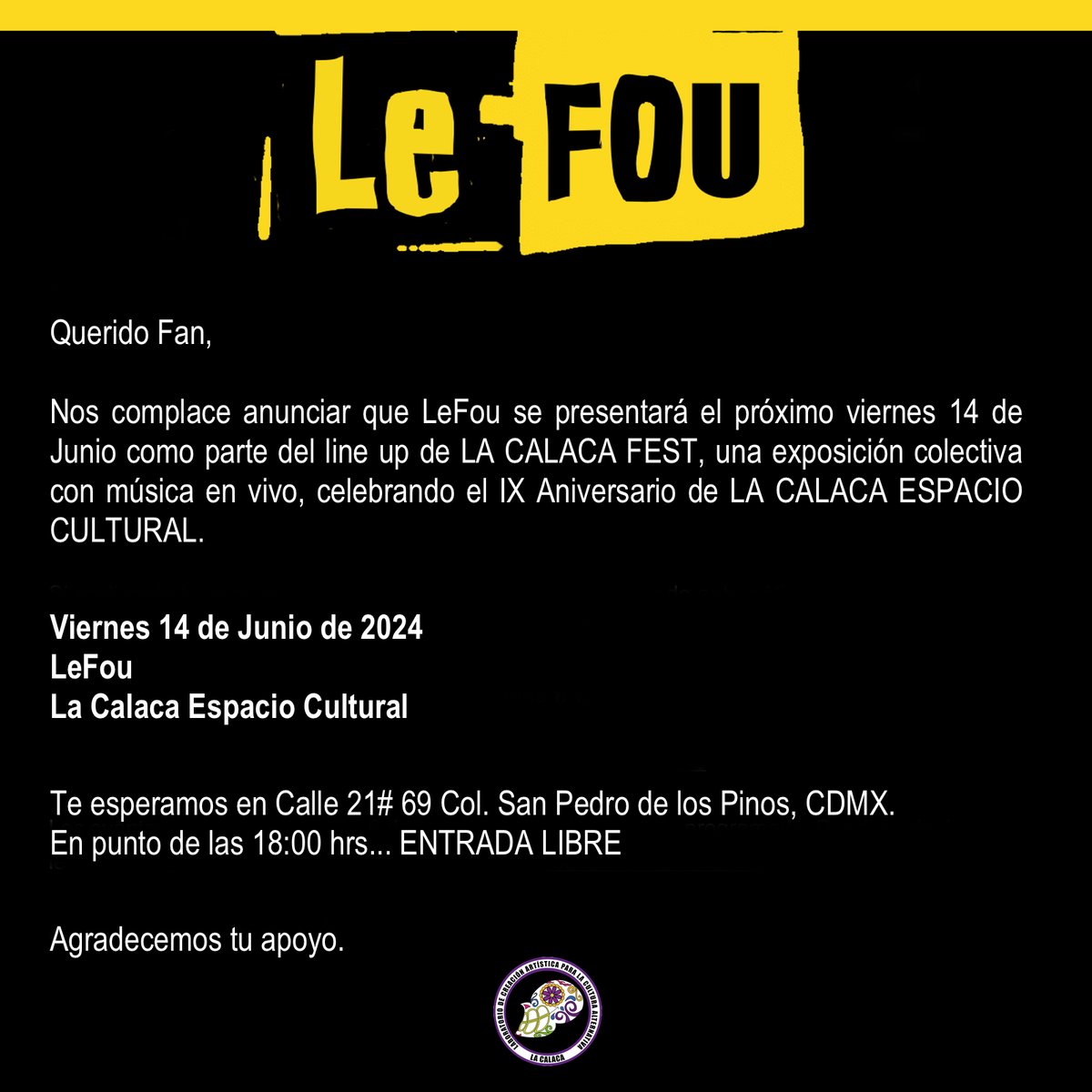 lefoumusic's tweet photo. Aviso importante https://t.co/ROuDAsN9Az