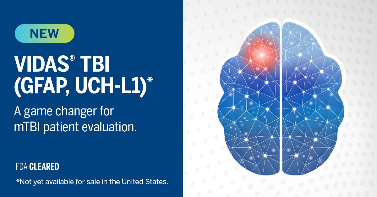 📢 Announcing an innovative new assay for mild traumatic brain injuries (mTBIs)! The VIDAS® TBI (GFAP, UCH-L1), newly FDA cleared, can help clinicians perform fast, efficient triage for mTBI with confidence. 🧠 Learn more: bit.ly/4bU54hR