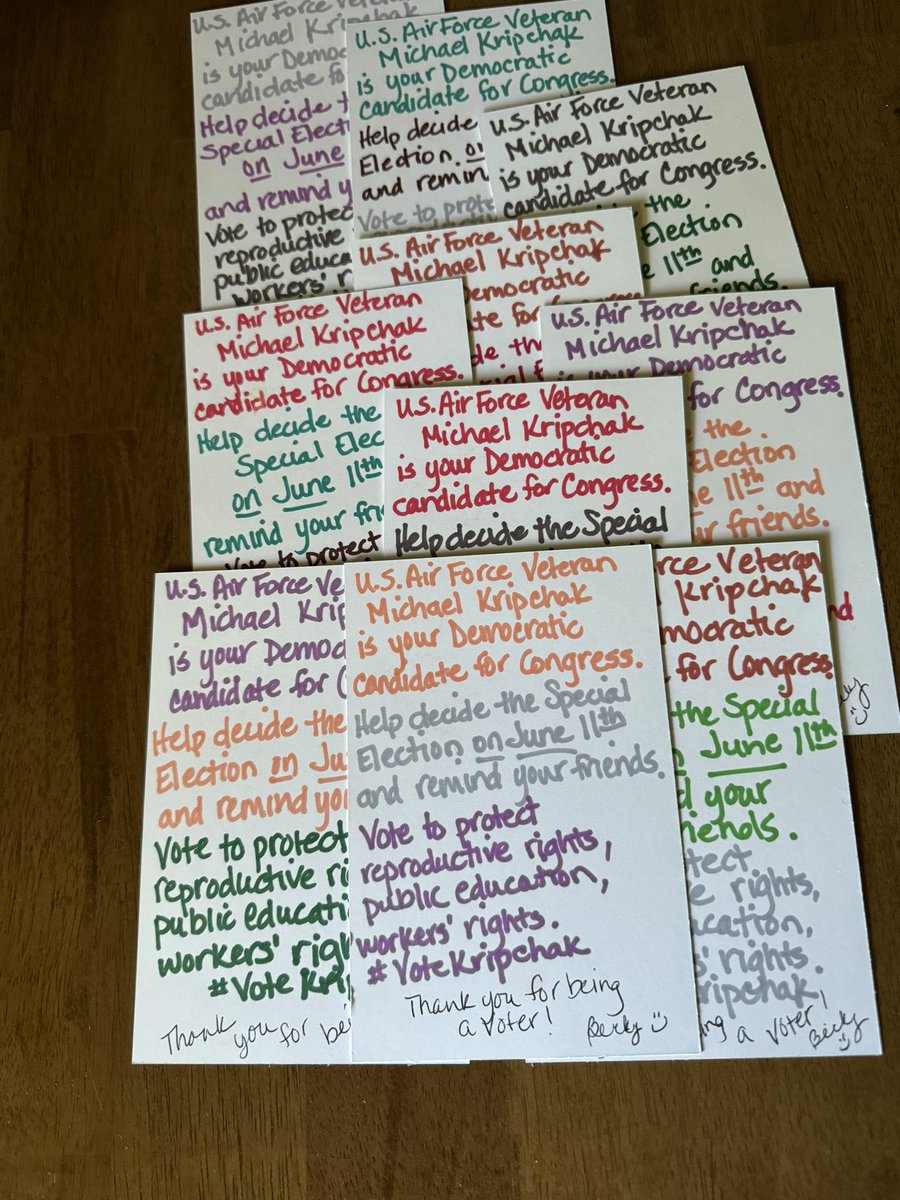 Going out to voters in Ohio’s 6th Congressional District today! #VoteKripchak #PostcardsToVoters #VoteBlueForDemocracy