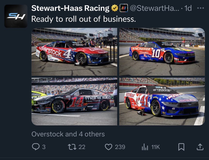 Wait they already announced this how did we all miss it? #nascar #stewarthaas #closed