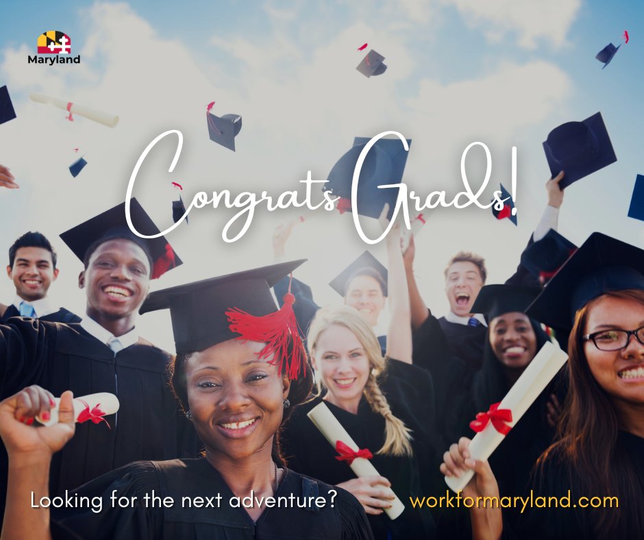 Congrats Class of 2024!
Are you looking for the next adventure? Find meaningful careers with the State of Maryland at workformaryland.com

#MDStateJobs #StateJobs #CongratsGrads #Classof2024
