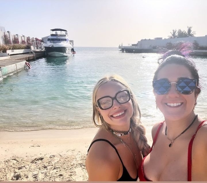 Just two goats and champions just hanging  and chilling out in the  beach in Saudi Arabia last week @itsBayleyWWE @YaOnlyLivvOnce