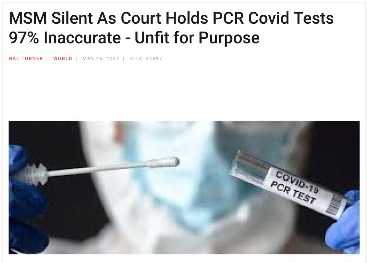 MSM Silent As Court Holds PCR Covid Tests 97% Inaccurate - Unfit for Purpose.

The main stream media (MSM) in Europe and the US is deathly silent as a court determines the PCR test legally useless to test for Covid.  
The Landmark legal ruling finds that Covid tests are not fit