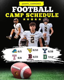 2024 Camp Season.. Time to Work‼️
6/5  - @Delaware_FB 
6/8  - @Temple_FB 
6/10- @WVUfootball 
6/23- @BrownU_Football 
6/28- @yalefootball 
7/13  - @DartmouthFTBL 

@TerenceArcher @CoachScheier @Coach__Lal @Browncoachweave @maknight3 @coach_dobes @CoachBA1010 @ninaneddieanto