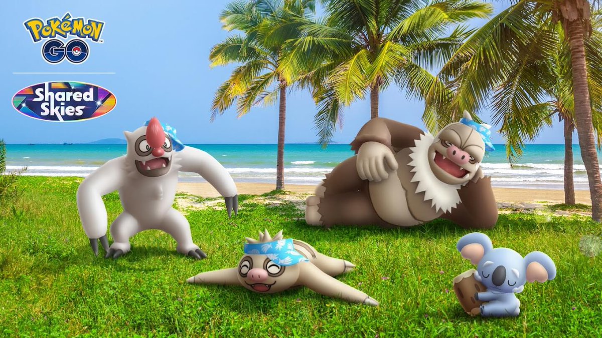 pokemapi's tweet photo. 初夏のまどろみ

期間：6/7(金)10時～6/12(水)20時まで

・色違いのネッコアラ、バイザーをつけたナマケロ、ヤルキモノ、ケッキングが初登場
・捕獲時のXPが2倍
・GOスナップショットサプライズ
・Pokémon GO Plus +接続者限定の無料タイムチャレンジ
など

▼https://t.co/RtQJOdde17

#ポケモンGO https://t.co/Vmkfe5brbq