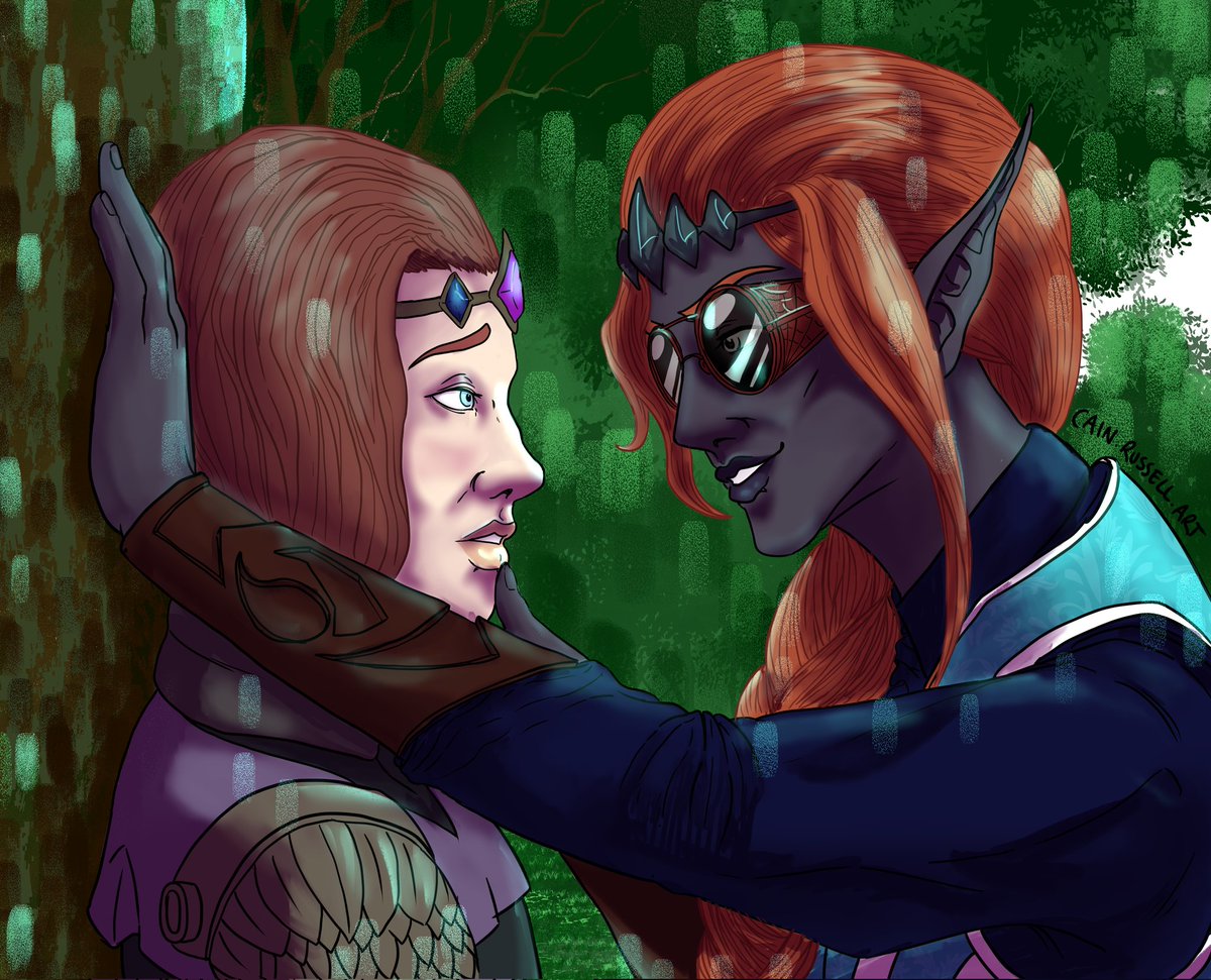 Got some in game ships happening in our wednesday #Strahd campaign! This is Aldrin (Left), and my character Alystin (#Drow on right)
#DnDCharacter #PlayerCharacter #DnD5e #digitalart #ship #warlock #cleric