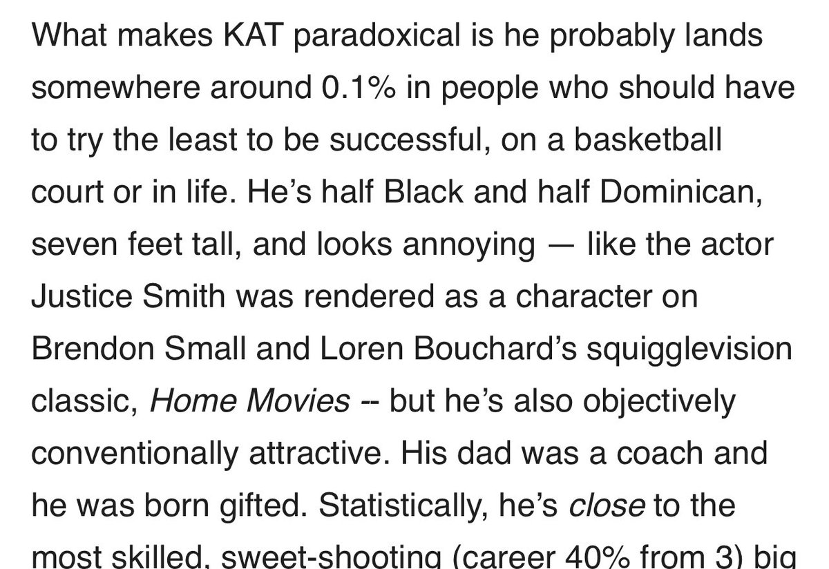 What in the world is this KAT hit piece? Big time Zombie Deadspin loser energy here.