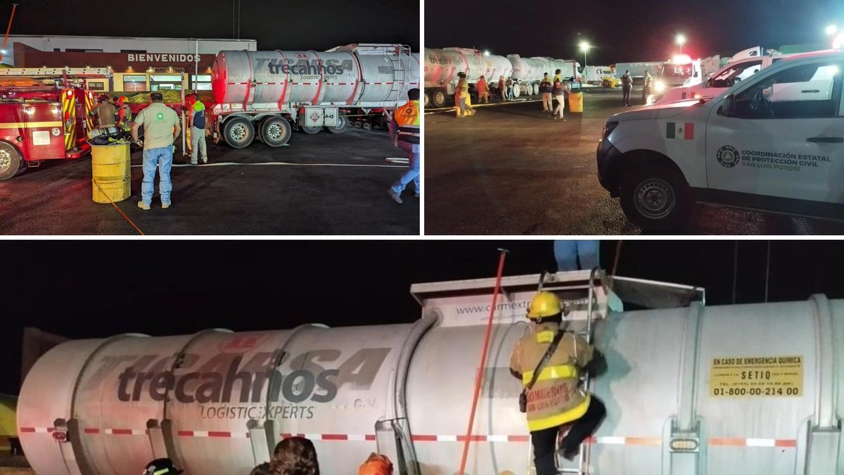 Tragedia en el libramiento norte: conductor muere tras intentar recuperar su celular de una pipa Elementos de Protección Civil estatal y bomberos metropolitanos acudieron al parador El Potosino, ubicado en el libramiento norte, tras reportarse que un conductor ingresó a una pipa