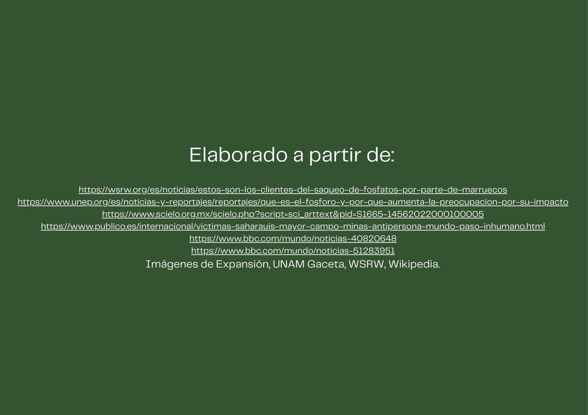 apmcuanalo's tweet photo. Saqueo ilegal de fosfato en territorio saharaui y su impacto ambiental
Elaborado a partir del último informe del @wsrw 
@EmbajadaRASDMex  @Sahara_1951 @RASDMexico @fffmex https://t.co/UzQTXiEOMb